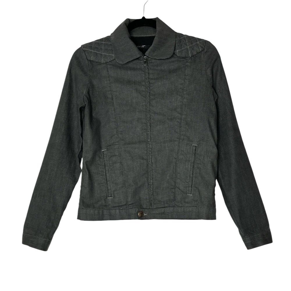 JOES Denim Jacket Mens Small Black Stretch Denim Jean Jacket Full Zip Bike